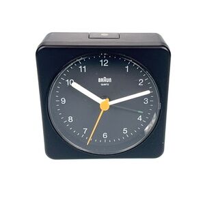 Braun BC03B Alarm Clock Black Minimalist Dieter Rams Design Travel Clock Tested